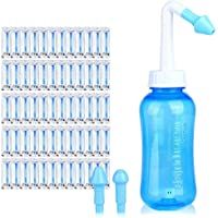 Lavado nasal- 300ml Hydro Nasal Wash Cleaner-sistema de irrigación de los senos nasales con 25 paquetes de sal-botella…